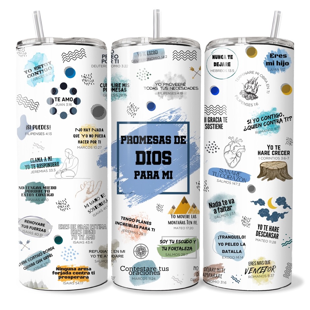 Promesas De Dios Para Mi 20oz Tumbler with Straw